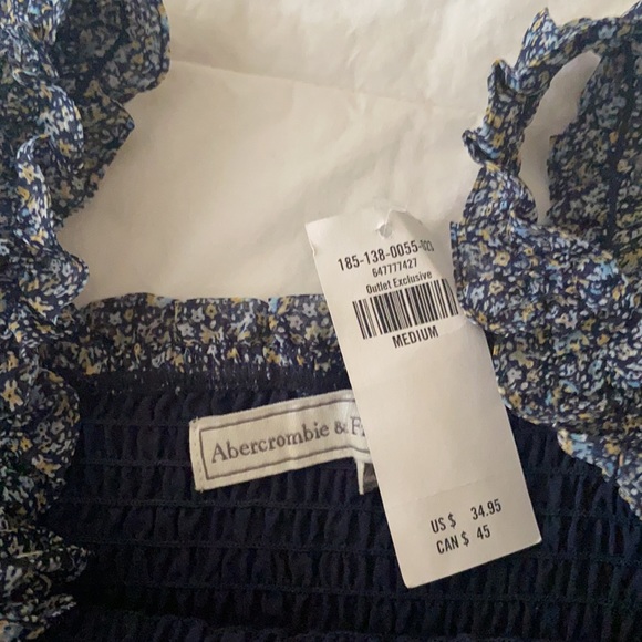NWT Abercrombie & Fitch Floral Stretch Tank Top Medium - Picture 3 of 5